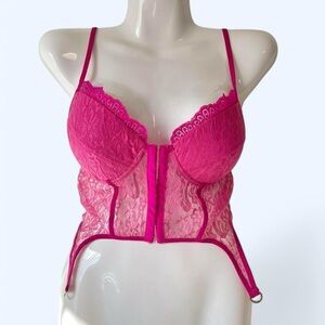 Ohs Hot Pink Lace Corset Top 💖